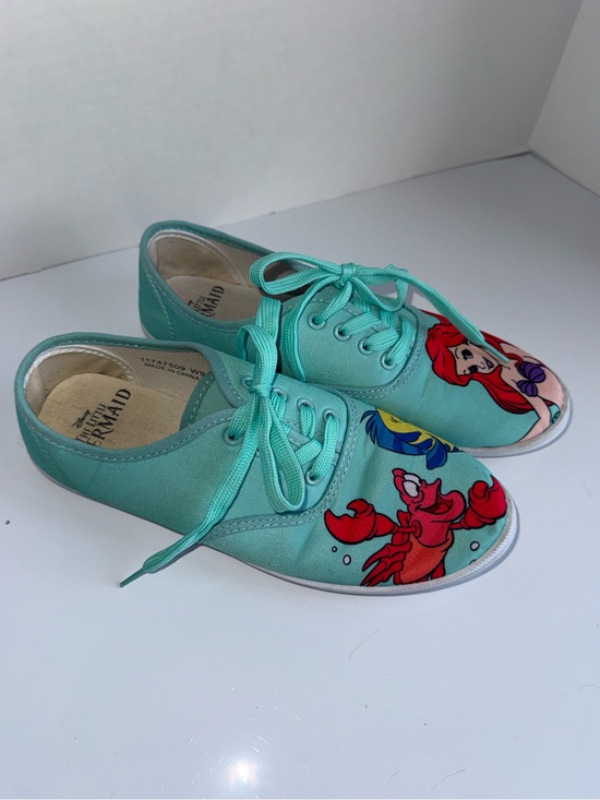 Disney Shoes - DISNEY LITTLE MERMAID Mint Green Painted Canvas Women Casual Ked Style Sneaker 9